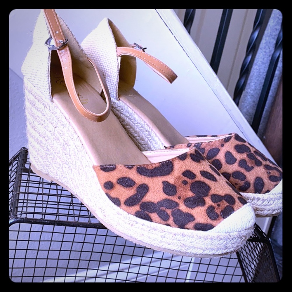 Leopard Print Espadrille Wedges